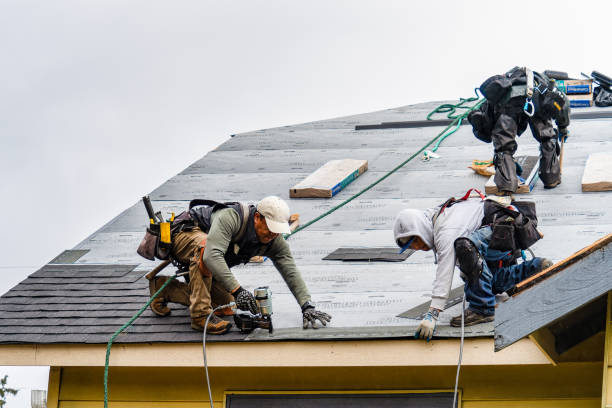 Professional Gutter Installation technician working in Mantachie, MS